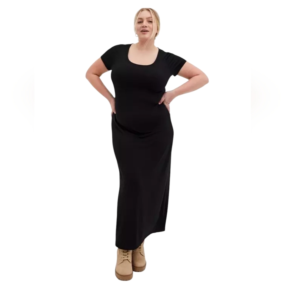 Torrid Maxi Long Jersey Tee Shirt Dress Stretchy Bodycon Short Sleeve Crew Neck